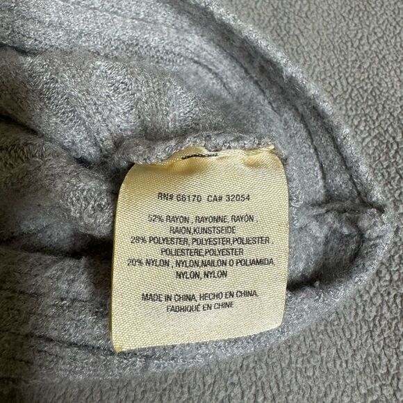 ANTHROPOLOGIE MOTH Tisbury Turtleneck Mock Neck Sweater Ribbed Gray Size XL - Picture 11 of 16